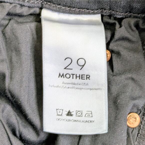 Mother Jeans Cha Cha Fray Women 29 Black Not Guilty Raw Hem 1113-180 Flare - Picture 3 of 13